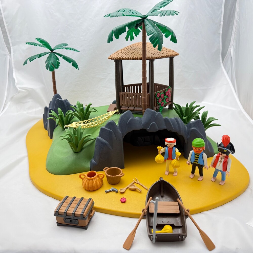 1990s Playmobil Pirate island Turtle Cove set with some accessories